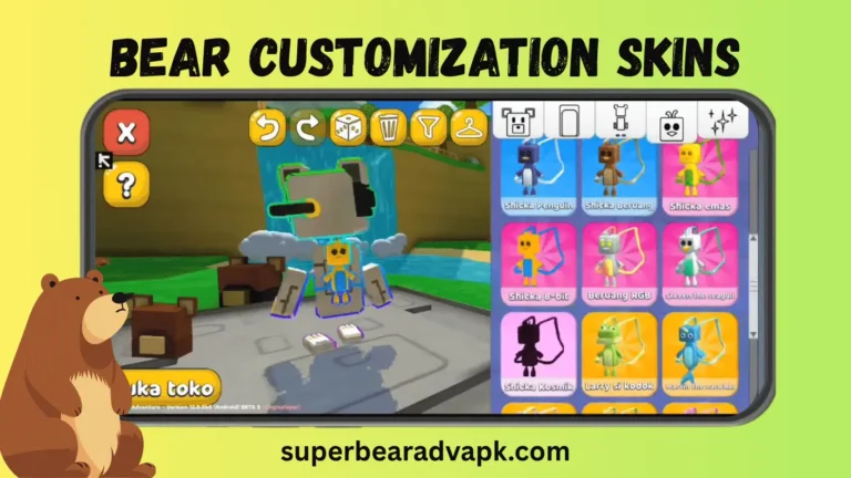 Super Bear Adventure Mod APK v12.0.2 (Unlimited Money and Health, Unlocked All) Bear Customizations Skins Super Bear Adventure Mod APK all unlocked