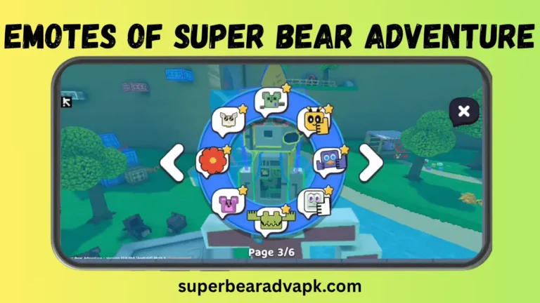 Super Bear Adventure Mod APK v12.0.2 (Unlimited Money and Health, Unlocked All) Emotes of Super Bear Adventure Mod APK